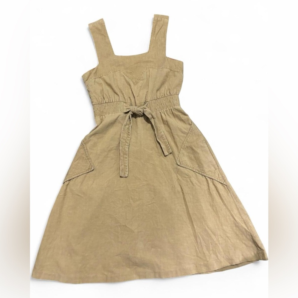 Vintage Corduroy Tie-Waist Midi Dress, Size 4/6, Coastal Cowgirl, Cottagecore